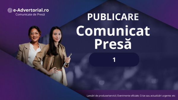 Publicare 1 Comunicat de Presă, ideal pentru promovare rapidă și vizibilitate online prin SEO.