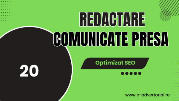 Redactare 20 Comunicate de Presă Garantate - Relații Publice Profesionale